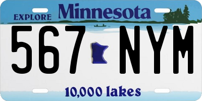 MN license plate 567NYM