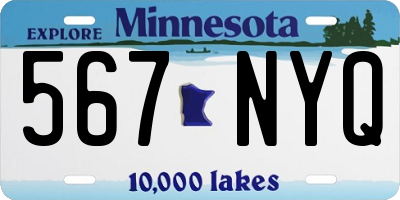 MN license plate 567NYQ