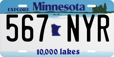 MN license plate 567NYR