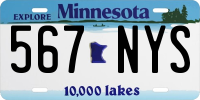 MN license plate 567NYS