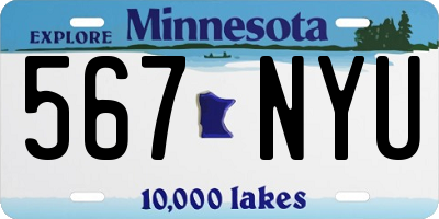 MN license plate 567NYU
