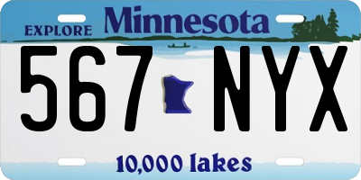 MN license plate 567NYX