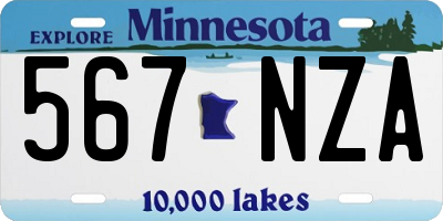 MN license plate 567NZA