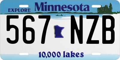 MN license plate 567NZB