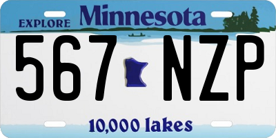 MN license plate 567NZP
