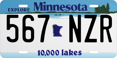 MN license plate 567NZR