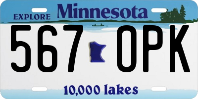 MN license plate 567OPK