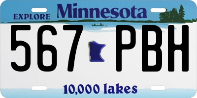 MN license plate 567PBH