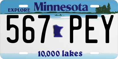 MN license plate 567PEY