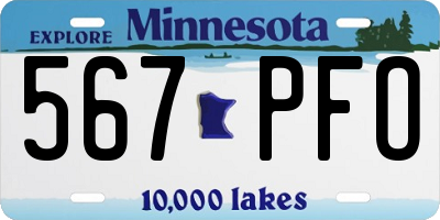 MN license plate 567PFO