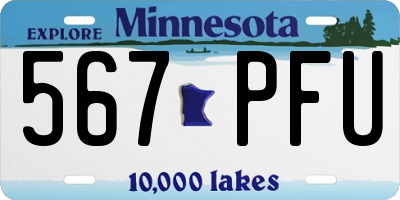 MN license plate 567PFU