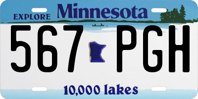 MN license plate 567PGH
