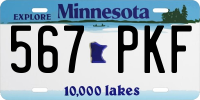 MN license plate 567PKF