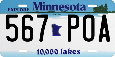 MN license plate 567POA
