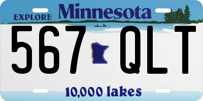 MN license plate 567QLT