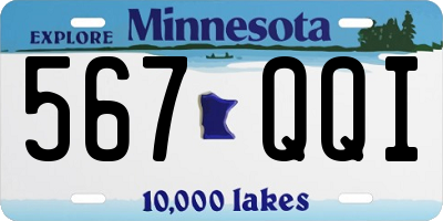 MN license plate 567QQI