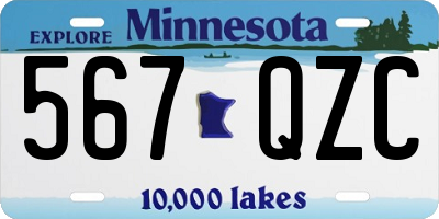 MN license plate 567QZC