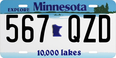 MN license plate 567QZD