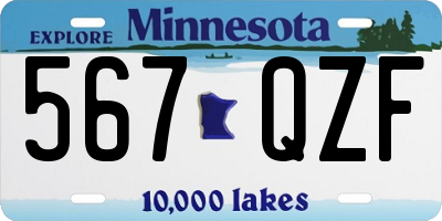 MN license plate 567QZF