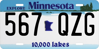 MN license plate 567QZG