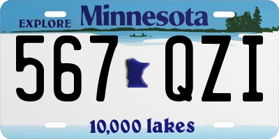 MN license plate 567QZI