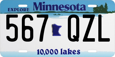 MN license plate 567QZL