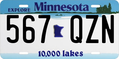 MN license plate 567QZN
