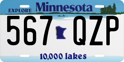 MN license plate 567QZP
