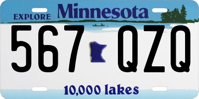 MN license plate 567QZQ