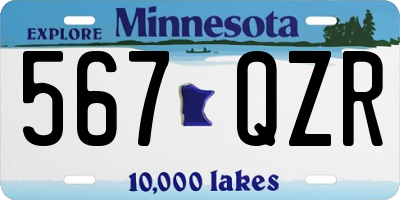 MN license plate 567QZR