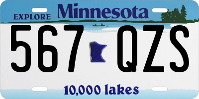 MN license plate 567QZS