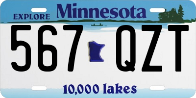 MN license plate 567QZT