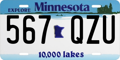 MN license plate 567QZU