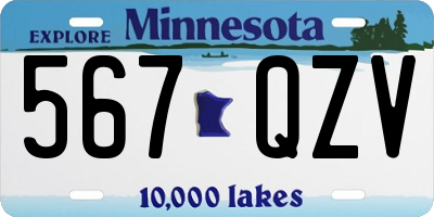 MN license plate 567QZV