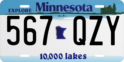 MN license plate 567QZY