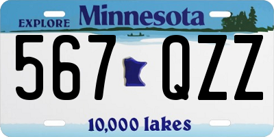 MN license plate 567QZZ