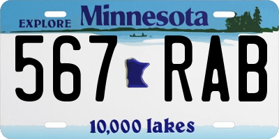MN license plate 567RAB