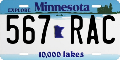 MN license plate 567RAC
