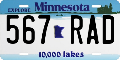 MN license plate 567RAD