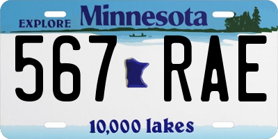 MN license plate 567RAE