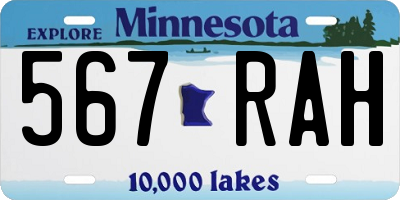 MN license plate 567RAH