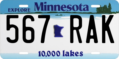 MN license plate 567RAK