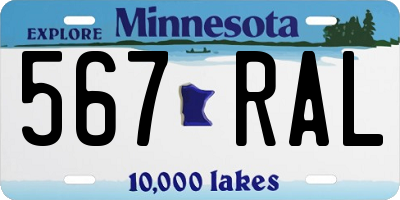 MN license plate 567RAL