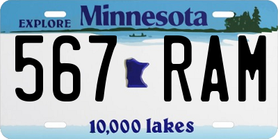 MN license plate 567RAM