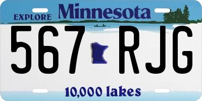 MN license plate 567RJG