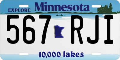 MN license plate 567RJI
