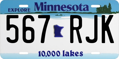 MN license plate 567RJK