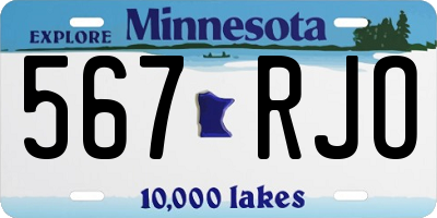 MN license plate 567RJO