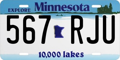 MN license plate 567RJU