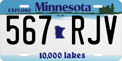 MN license plate 567RJV